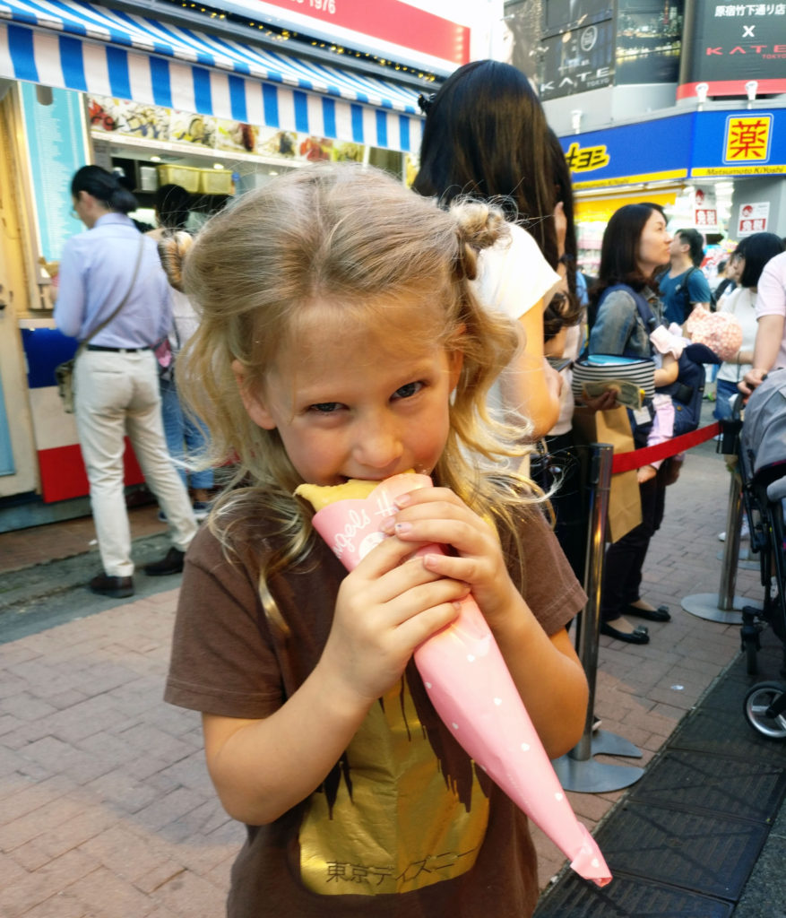 Cat Cafe MoCHA, Traveling with Kids, family travel, japan, asia, Takeshita Dori, Harajuku, Family Travel, Diapers on a plane, diapersonaplane, crepes