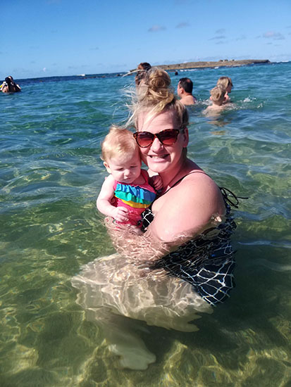 Baby and Mommy swimming in Puerto Rico 