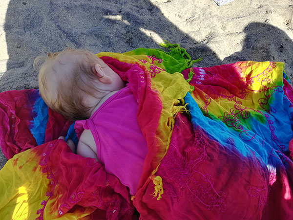 Baby Asleep at the Beach 