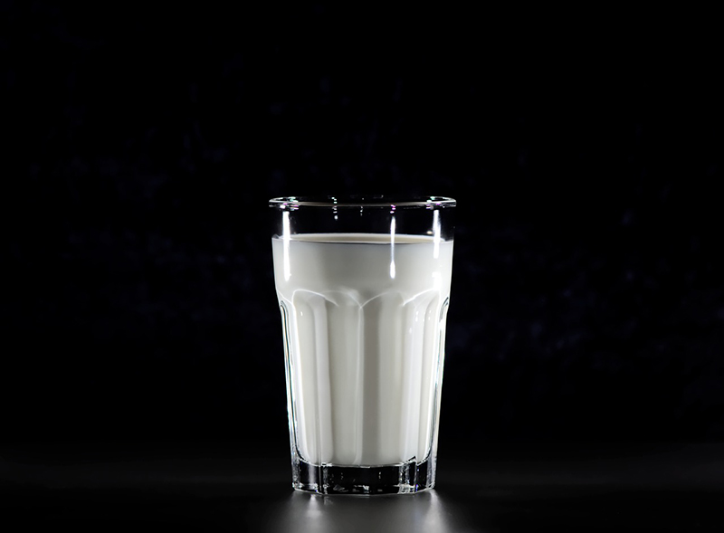 Glass of milk for Halloween in Europe